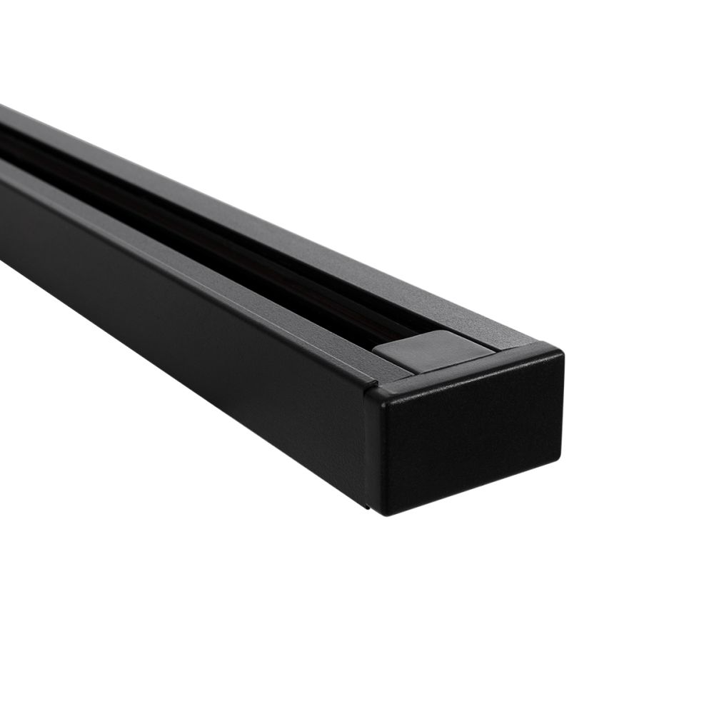 GLOBOSTAR® EUROTRACK-1PH 60984-3M Μονοφασική Ράγα 2 Καλωδίων 1L+1N για Σύστημα Ράγας Eurotrack 1PH AC 220-240V IP20 - Μαύρο Ματ - Μ300 x Π3.6 x Υ2cm