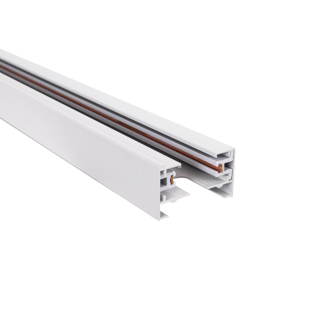 GLOBOSTAR® EUROTRACK-1PH 60985-3M Μονοφασική Ράγα 2 Καλωδίων 1L+1N για Σύστημα Ράγας Eurotrack-1PH AC 220-240V IP20 - Λευκό Ματ - Μ300 x Π3.6 x Υ2cm