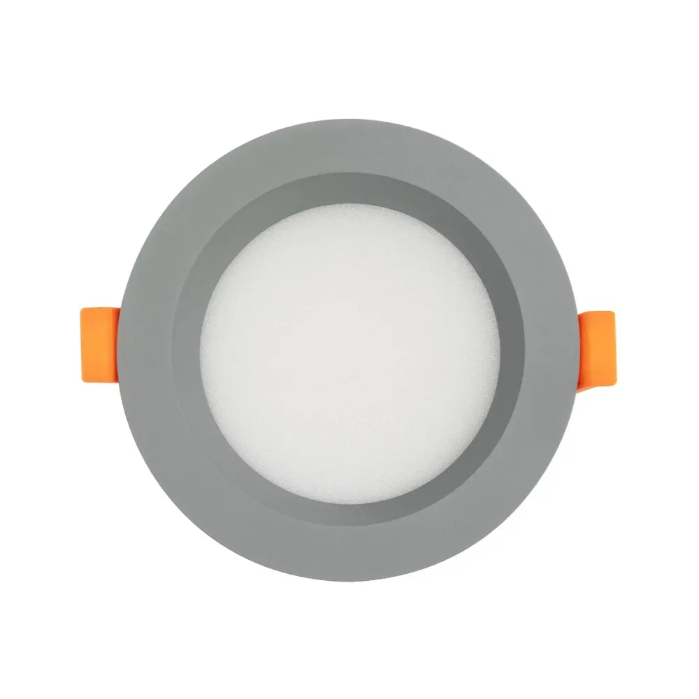 GLOBOSTAR® WATERA 60986 Χωνευτό Downlight Σποτ Panel Μπάνιου & WC LED 12W 1500lm 120° AC 220-240V Αδιάβροχο IP54 Ρυθμιζόμενο Λευκό CCT με Διακόπτη στο Σώμα 2700K/4500K/6000K Dimmable - Lumileds SMD Chip & TÜV SÜD Driver - Γκρι Ανθρακί Ματ - Μ10.8 