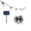 GLOBOSTAR® TWILIGHT 79669 Μοντέρνο Φωτιστικό Κήπου Γιρλάντα 14.5m με 50 Λάμπες LED 30W 2700lm 360° DC 3.6V με Φωτοβολταϊκό Panel 5.5V 5W & Επαναφορτιζόμενη Μπαταρία Li-ion 3.7V 3x18650 6600mAh Αδιάβροχο IP65 Θερμό Λευκό 2700Κ Dimmable - Sanan SMD Chip