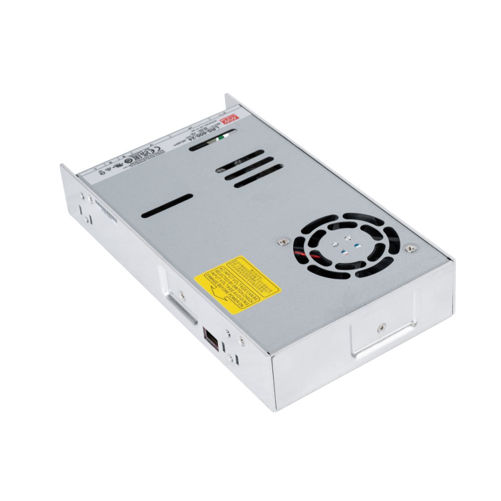 GLOBOSTAR® MEANWELL-LRS600-24 90788 Τροφοδοτικό/Μετασχηματιστής Class I PELV 600W 25A AC 220-240V σε DC 24V IP20 - Ρυθμιζόμενo από DC 22.8V έως DC 26.4V - Ασημί - Μ22.5 x Π12.4 x Υ4.1cm - 3 Χρόνια Εγγύηση