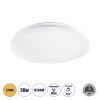GLOBOSTAR® CELANO 61007 Μοντέρνο Φωτιστικό Οροφής LED 20W 2400lm 120° AC 220-240V Αδιάβροχο IP54 Θερμό Λευκό 2700K - Lumileds SMD Chip - Λευκό Γαλακτερό - Μ26 x Π26 x Υ6cm - 3 Χρόνια Εγγύηση