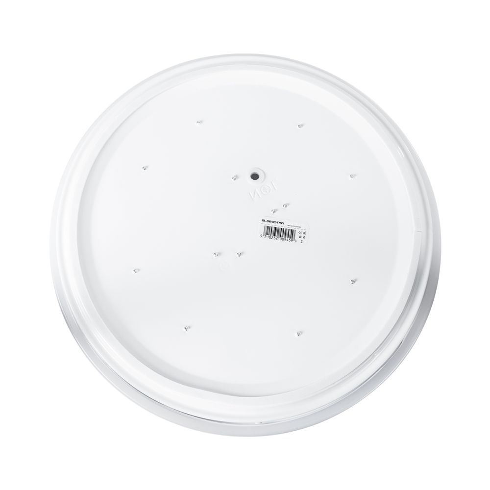 GLOBOSTAR® CELANO 61008 Φωτιστικό Πλαφονιέρα Οροφής LED 30W 3000lm 120° AC 220-240V Αδιάβροχο IP54 Ψυχρό Λευκό 6000K - Lumileds SMD Chip - Λευκό Γαλακτερό - Μ33 x Π33 x Υ6cm - 3 Χρόνια Εγγύηση