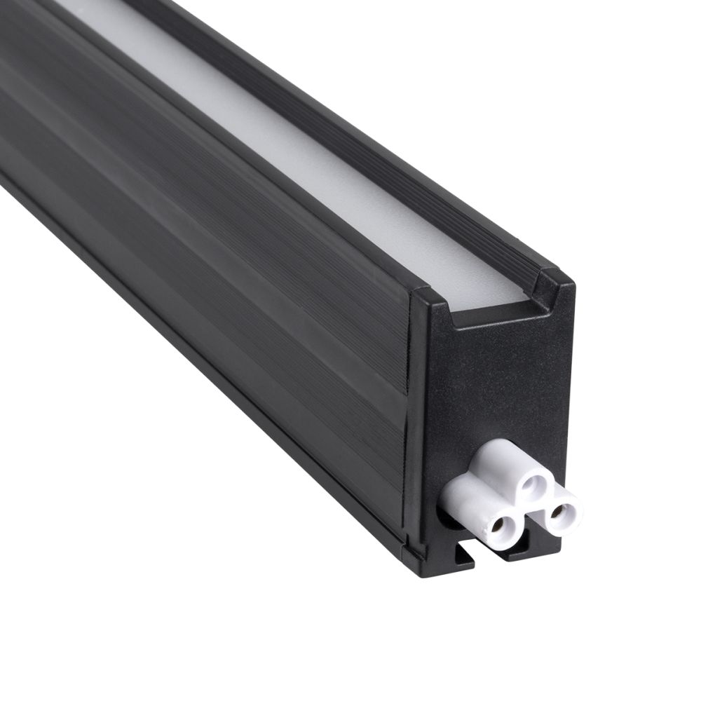 GLOBOSTAR® MARKET 61020 Μοντέρνο Γραμμικό Επεκτεινόμενο Φωτιστικό Οροφής LED 18W 2230lm 60° AC 220-240V IP20 Ψυχρό Λευκό 6000K - Lumileds SMD Chip - Μαύρο Ματ - Μ120 x Π2 x Υ4cm - 3 Χρόνια Εγγύηση