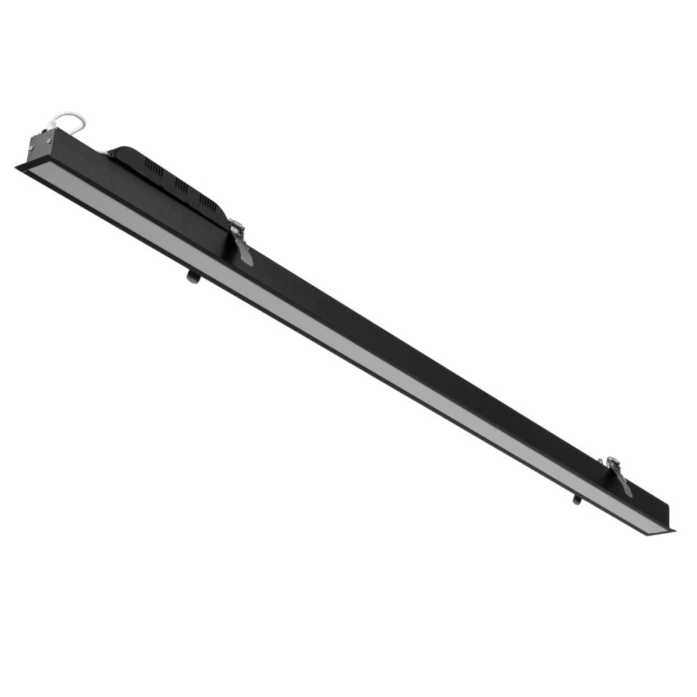 GLOBOSTAR® LUCA 61032 Μοντέρνο Φωτιστικό Οροφής LED 54W 6500lm 120° AC 220-240V IP20 Ρυθμιζόμενο Λευκό CCT με Χειριστήριο από 2700K έως 6000K Dimmable - Lumileds SMD Chip - Μαύρο Ματ - Μ121.5 x Π5 x Υ4cm - 3 Χρόνια Εγγύηση