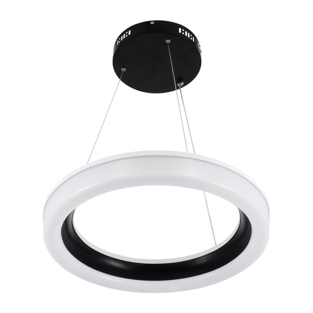 GLOBOSTAR® ARIANA 61037 Μοντέρνο Κρεμαστό Φωτιστικό Οροφής LED 55W 6376lm 120° AC 220-240V IP20 Ρυθμιζόμενο Λευκό CCT με Χειριστήριο από 2700K έως 6000K Dimmable - Lumileds SMD Chip - Μαυρό Ματ - Μ48 x Π48 x Υ6.5cm - 3 Χρόνια Εγγύηση