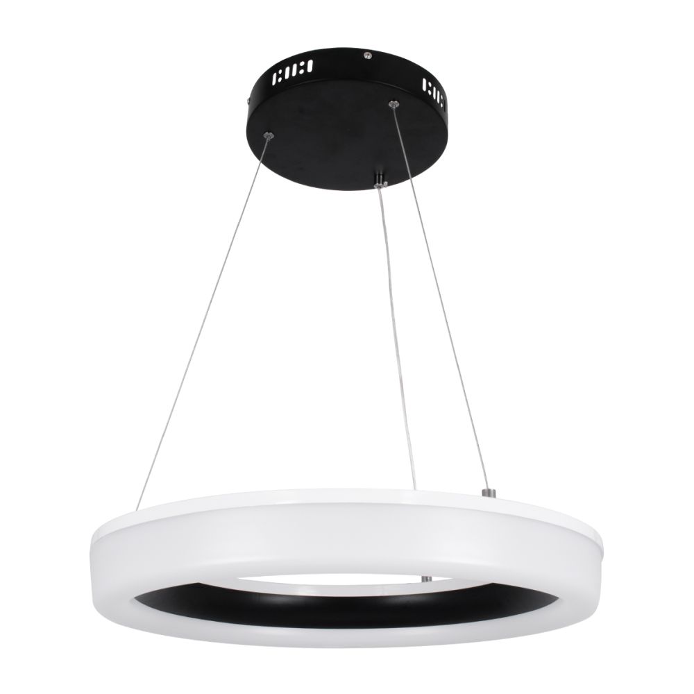 GLOBOSTAR® ARIANA 61037 Μοντέρνο Κρεμαστό Φωτιστικό Οροφής LED 55W 6376lm 120° AC 220-240V IP20 Ρυθμιζόμενο Λευκό CCT με Χειριστήριο από 2700K έως 6000K Dimmable - Lumileds SMD Chip - Μαυρό Ματ - Μ48 x Π48 x Υ6.5cm - 3 Χρόνια Εγγύηση