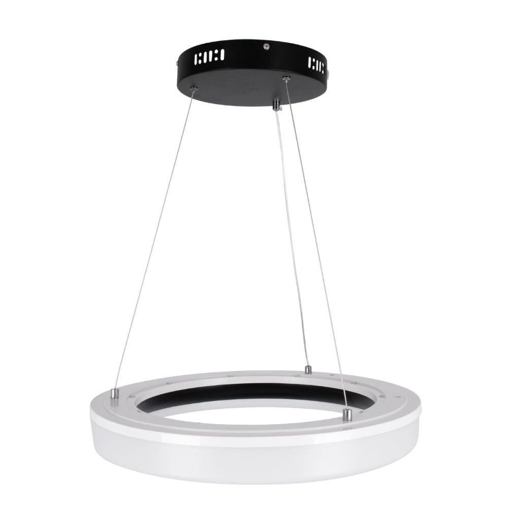 GLOBOSTAR® ARIANA 61037 Μοντέρνο Κρεμαστό Φωτιστικό Οροφής LED 55W 6376lm 120° AC 220-240V IP20 Ρυθμιζόμενο Λευκό CCT με Χειριστήριο από 2700K έως 6000K Dimmable - Lumileds SMD Chip - Μαυρό Ματ - Μ48 x Π48 x Υ6.5cm - 3 Χρόνια Εγγύηση