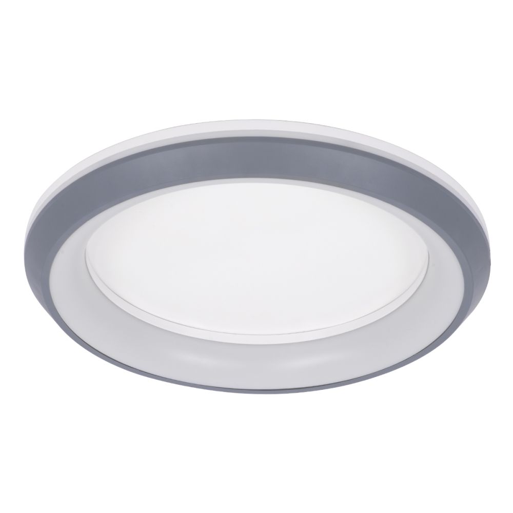 GLOBOSTAR® MELINA 61042 Μοντέρνο Φωτιστικό Οροφής LED 55W 6376lm 120° AC 220-240V IP20 Ρυθμιζόμενο Λευκό CCT με Χειριστήριο από 2700K έως 6000K Dimmable - Lumileds SMD Chip - Γκρι - Μ48 x Π48 x Υ9cm - 3 Χρόνια Εγγύηση