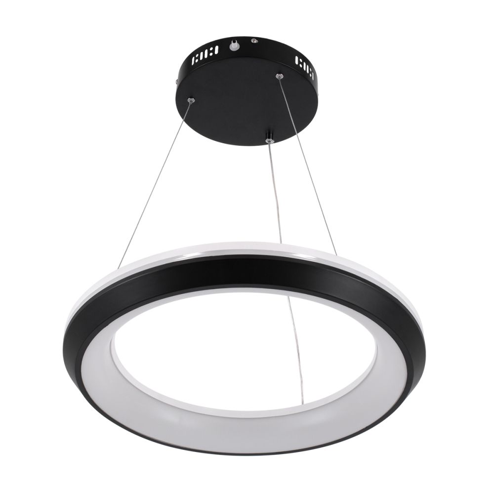 GLOBOSTAR® MELINA 61043 Μοντέρνο Κρεμαστό Φωτιστικό Οροφής LED 55W 6376lm 120° AC 220-240V IP20 Ρυθμιζόμενο Λευκό CCT με Χειριστήριο από 2700K έως 6000K Dimmable - Lumileds SMD Chip - Μαύρο Ματ - Μ48 x Π48 x Υ6.5cm - 3 Χρόνια Εγγύηση