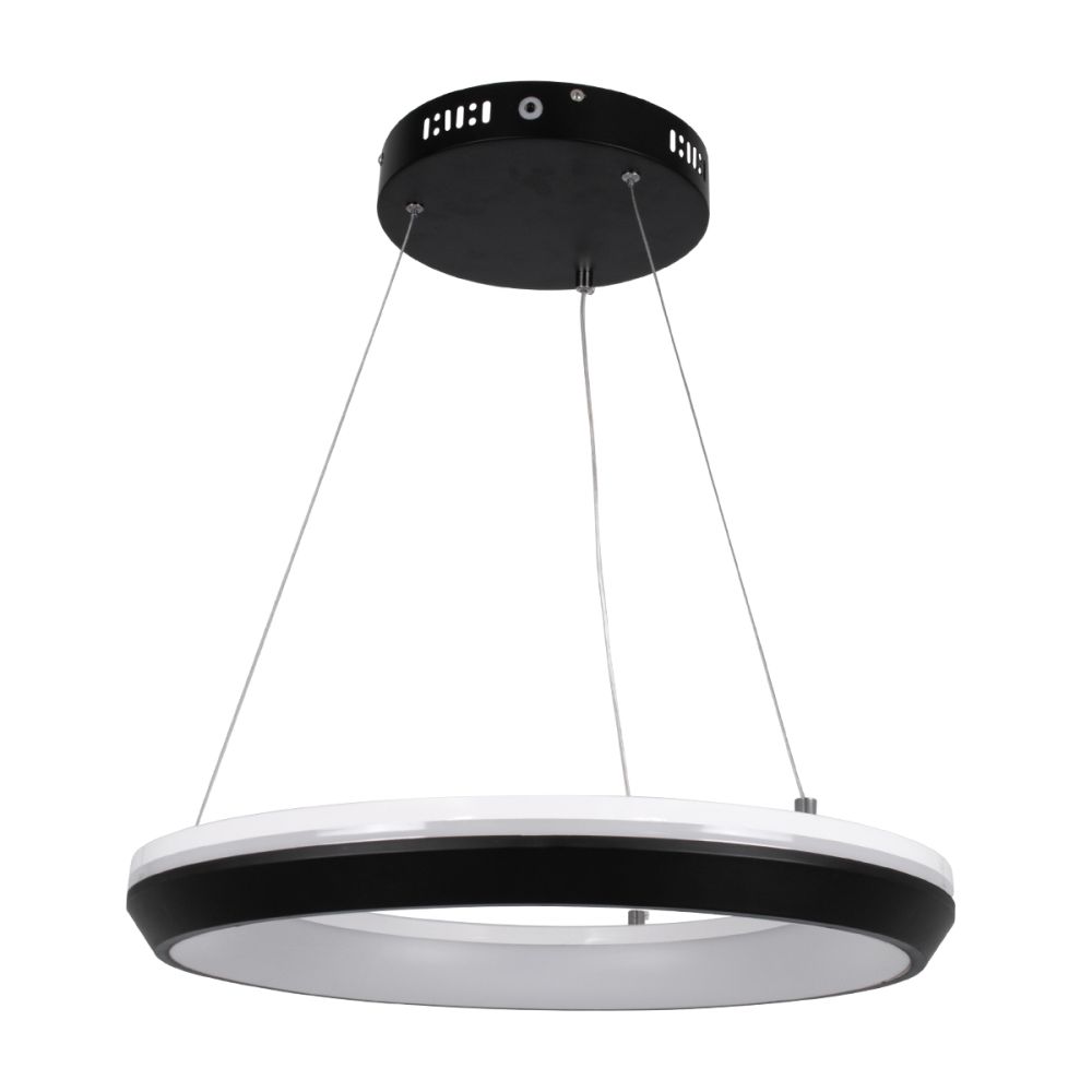 GLOBOSTAR® MELINA 61043 Μοντέρνο Κρεμαστό Φωτιστικό Οροφής LED 55W 6376lm 120° AC 220-240V IP20 Ρυθμιζόμενο Λευκό CCT με Χειριστήριο από 2700K έως 6000K Dimmable - Lumileds SMD Chip - Μαύρο Ματ - Μ48 x Π48 x Υ6.5cm - 3 Χρόνια Εγγύηση