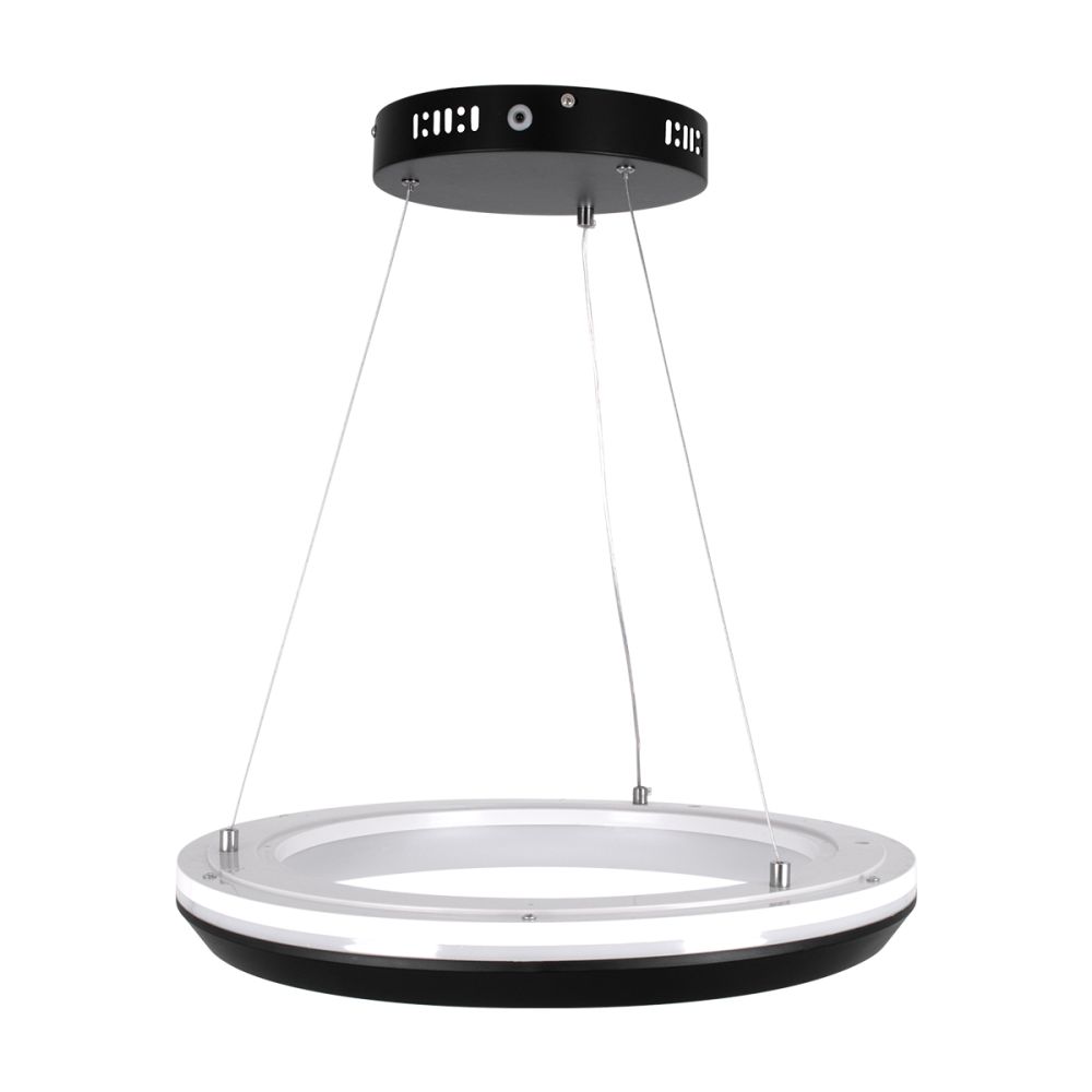 GLOBOSTAR® MELINA 61043 Μοντέρνο Κρεμαστό Φωτιστικό Οροφής LED 55W 6376lm 120° AC 220-240V IP20 Ρυθμιζόμενο Λευκό CCT με Χειριστήριο από 2700K έως 6000K Dimmable - Lumileds SMD Chip - Μαύρο Ματ - Μ48 x Π48 x Υ6.5cm - 3 Χρόνια Εγγύηση