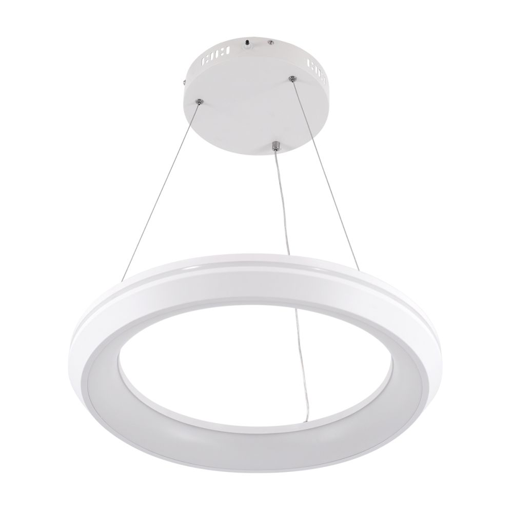 GLOBOSTAR® MELINA 61044 Μοντέρνο Κρεμαστό Φωτιστικό Οροφής LED 55W 6376lm 120° AC 220-240V IP20 Ρυθμιζόμενο Λευκό CCT με Χειριστήριο από 2700K έως 6000K Dimmable - Lumileds SMD Chip - Λευκό Ματ - Μ48 x Π48 x Υ6.5cm - 3 Χρόνια Εγγύηση