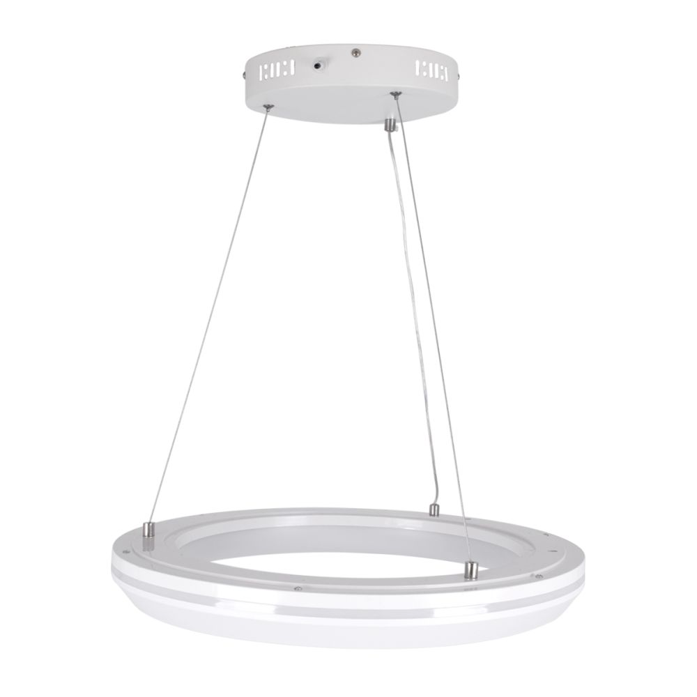 GLOBOSTAR® MELINA 61044 Μοντέρνο Κρεμαστό Φωτιστικό Οροφής LED 55W 6376lm 120° AC 220-240V IP20 Ρυθμιζόμενο Λευκό CCT με Χειριστήριο από 2700K έως 6000K Dimmable - Lumileds SMD Chip - Λευκό Ματ - Μ48 x Π48 x Υ6.5cm - 3 Χρόνια Εγγύηση