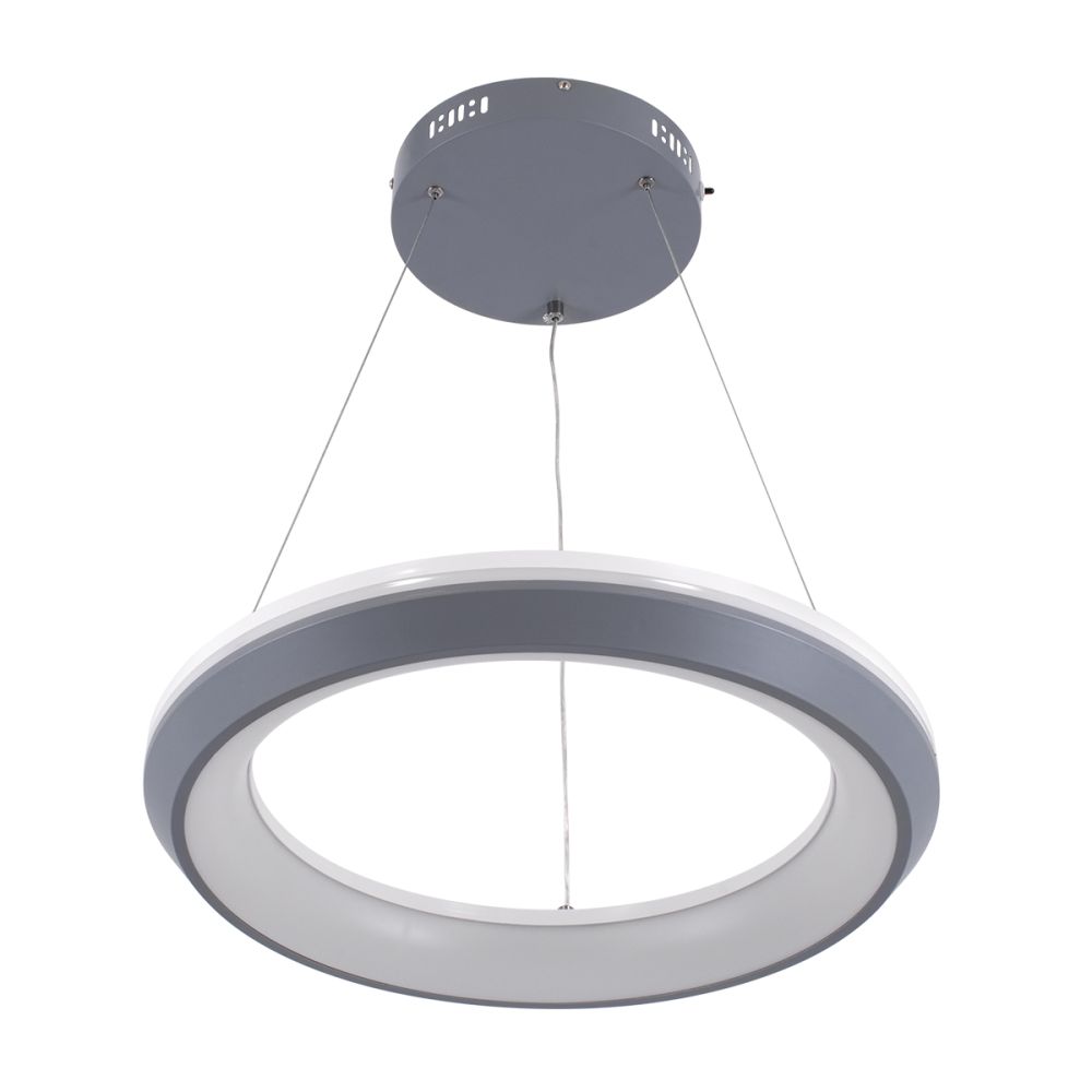 GLOBOSTAR® MELINA 61045 Μοντέρνο Κρεμαστό Φωτιστικό Οροφής LED 55W 6376lm 120° AC 220-240V IP20 Ρυθμιζόμενο Λευκό CCT με Χειριστήριο από 2700K έως 6000K Dimmable - Lumileds SMD Chip - Γκρι & Λευκό - Μ48 x Π48 x Υ6.5cm - 3 Χρόνια Εγγύηση