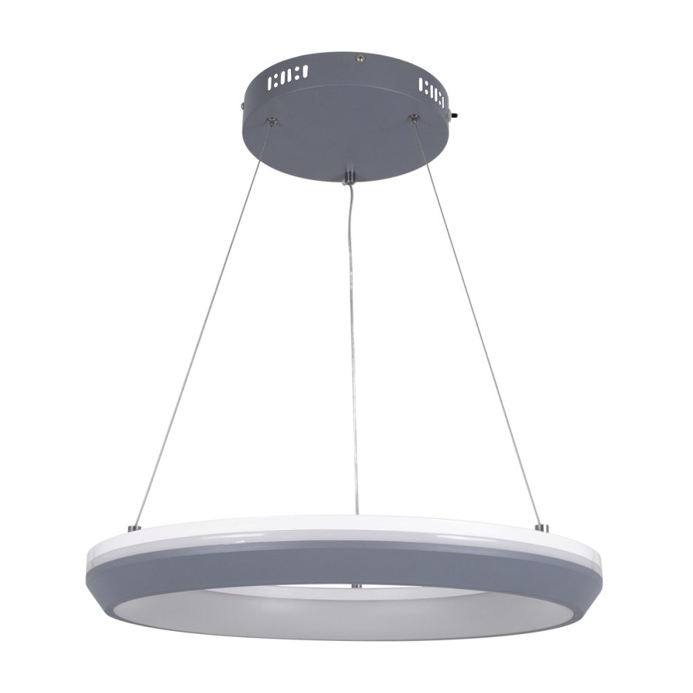 GLOBOSTAR® MELINA 61045 Μοντέρνο Κρεμαστό Φωτιστικό Οροφής LED 55W 6376lm 120° AC 220-240V IP20 Ρυθμιζόμενο Λευκό CCT με Χειριστήριο από 2700K έως 6000K Dimmable - Lumileds SMD Chip - Γκρι & Λευκό - Μ48 x Π48 x Υ6.5cm - 3 Χρόνια Εγγύηση