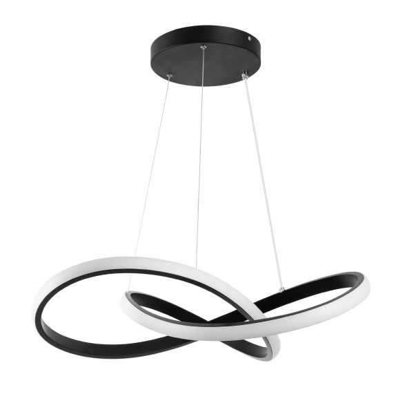 GLOBOSTAR® DEXTER 61049 Μοντέρνο Κρεμαστό Φωτιστικό Οροφής LED 72W 8064lm 300° AC 220-240V IP20 Ρυθμιζόμενο Λευκό CCT με Χειριστήριο από 2700K έως 6000K Dimmable - Lumileds SMD Chip - Μαύρο Ματ - Μ56 x Π56 x Υ14cm - 3 Χρόνια Εγγύηση