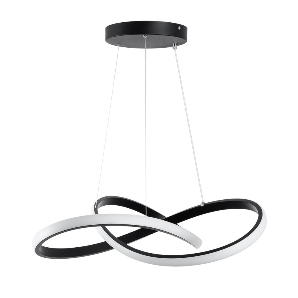 GLOBOSTAR® DEXTER 61049 Μοντέρνο Κρεμαστό Φωτιστικό Οροφής LED 72W 7200lm 300° AC 220-240V IP20 Ρυθμιζόμενο Λευκό CCT με Χειριστήριο από 2700K έως 6000K Dimmable - Lumileds SMD Chip - Μαύρο Ματ - Μ56 x Π56 x Υ14cm - 3 Χρόνια Εγγύηση