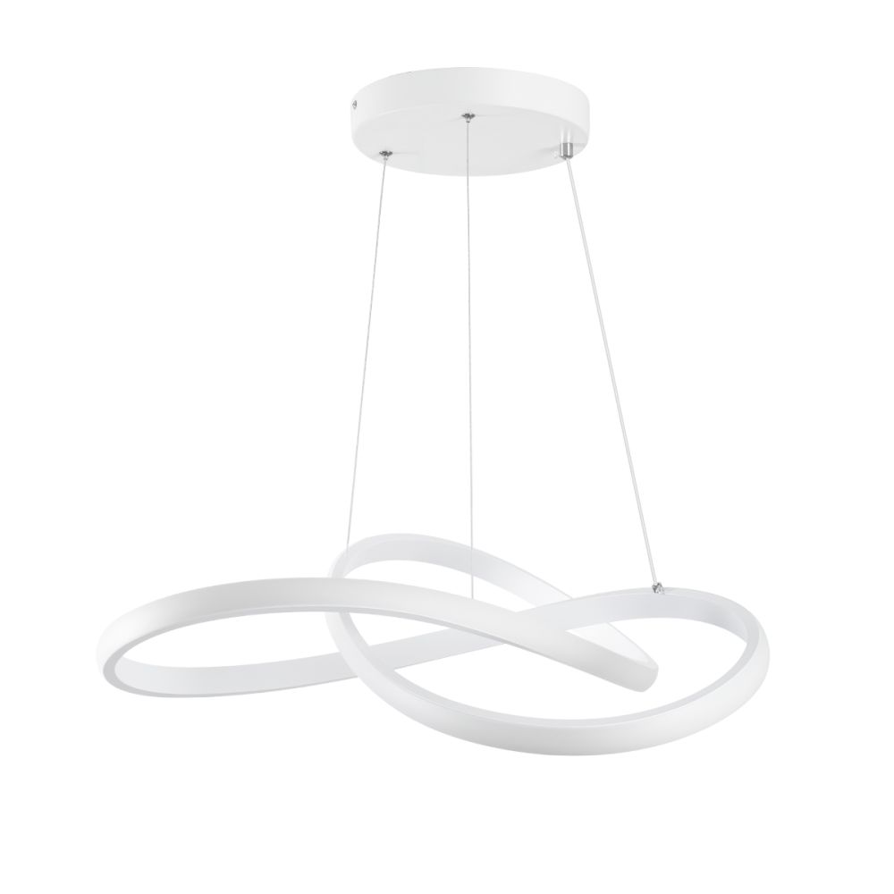 GLOBOSTAR® DEXTER 61050 Μοντέρνο Κρεμαστό Φωτιστικό Οροφής LED 72W 8064lm 300° AC 220-240V IP20 Ρυθμιζόμενο Λευκό CCT με Χειριστήριο από 2700K έως 6000K Dimmable - Lumileds SMD Chip - Λευκό Ματ - Μ56 x Π56 x Υ14cm - 3 Χρόνια Εγγύηση