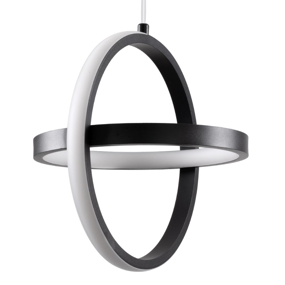 GLOBOSTAR® ALICE 61055 Μοντέρνο Κρεμαστό Φωτιστικό Οροφής LED 20W 2400lm 300° AC 220-240V IP20 Ρυθμιζόμενο Λευκό CCT με On/Off 2700K/4500K/6000K - Lumileds SMD Chip - Μαύρο Ματ - Μ25 x Π22 x Υ25cm - 3 Χρόνια Εγγύηση
