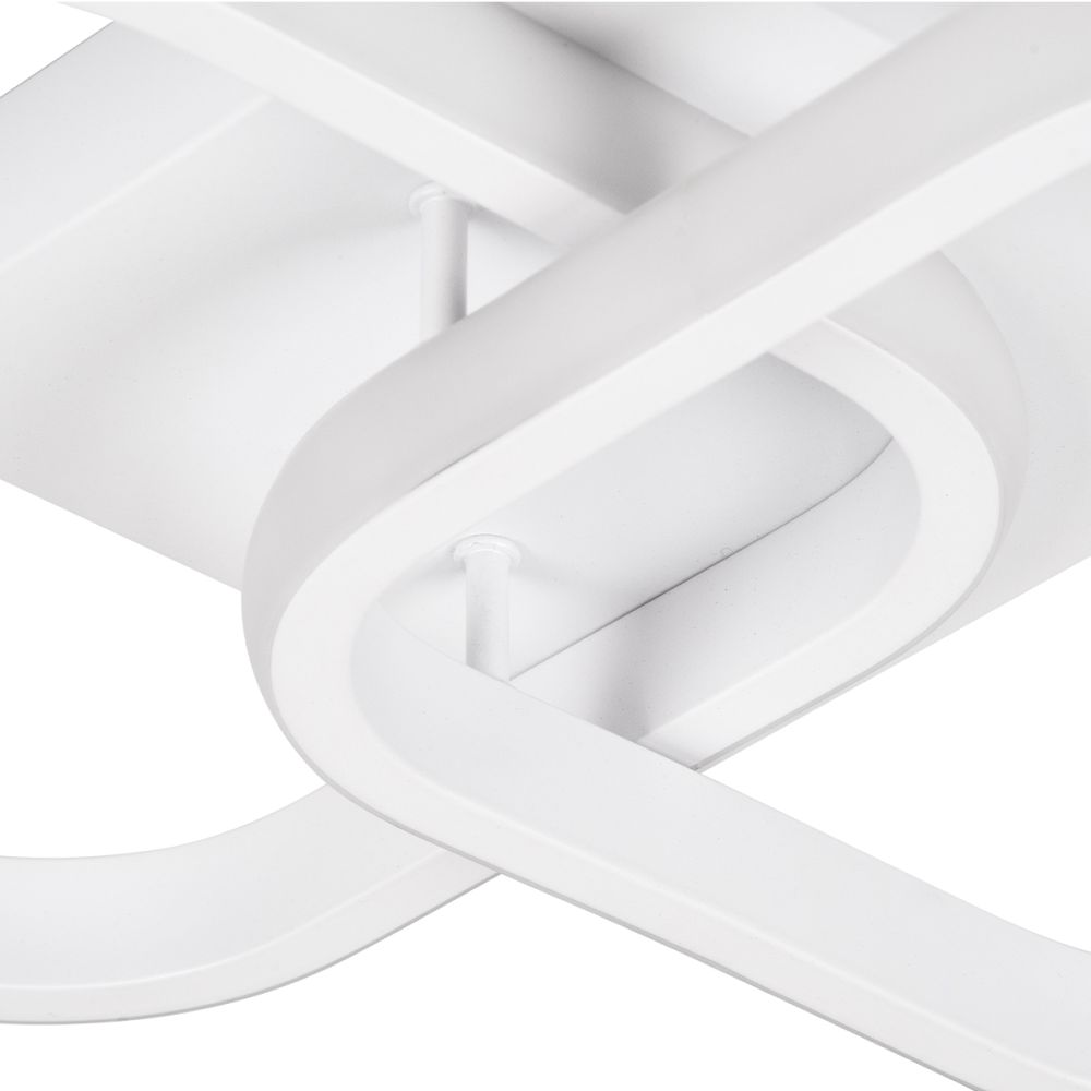 GLOBOSTAR® NORA 61062 Μοντέρνο Φωτιστικό Οροφής LED 22W 2640lm 300° AC 220-240V IP20 Ρυθμιζόμενο Λευκό CCT με On/Off 2700K/4500K/6000K - Lumileds SMD Chip - Λευκό Ματ - Μ40 x Π24 x Υ7cm - 3 Χρόνια Εγγύηση