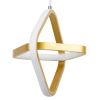GLOBOSTAR® ROSE 61066 Μοντέρνο Κρεμαστό Φωτιστικό Οροφής LED 22W 2640lm 300° AC 220-240V IP20 Ρυθμιζόμενο Λευκό CCT με On/Off 2700K/4500K/6000K - Lumileds SMD Chip - Χρυσό Βούρτσας - Μ24 x Π22 x Υ24cm - 3 Χρόνια Εγγύηση