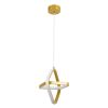 GLOBOSTAR® ROSE 61066 Μοντέρνο Κρεμαστό Φωτιστικό Οροφής LED 22W 2640lm 300° AC 220-240V IP20 Ρυθμιζόμενο Λευκό CCT με On/Off 2700K/4500K/6000K - Lumileds SMD Chip - Χρυσό Βούρτσας - Μ24 x Π22 x Υ24cm - 3 Χρόνια Εγγύηση