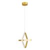 GLOBOSTAR® ROSE 61066 Μοντέρνο Κρεμαστό Φωτιστικό Οροφής LED 22W 2640lm 300° AC 220-240V IP20 Ρυθμιζόμενο Λευκό CCT με On/Off 2700K/4500K/6000K - Lumileds SMD Chip - Χρυσό Βούρτσας - Μ24 x Π22 x Υ24cm - 3 Χρόνια Εγγύηση