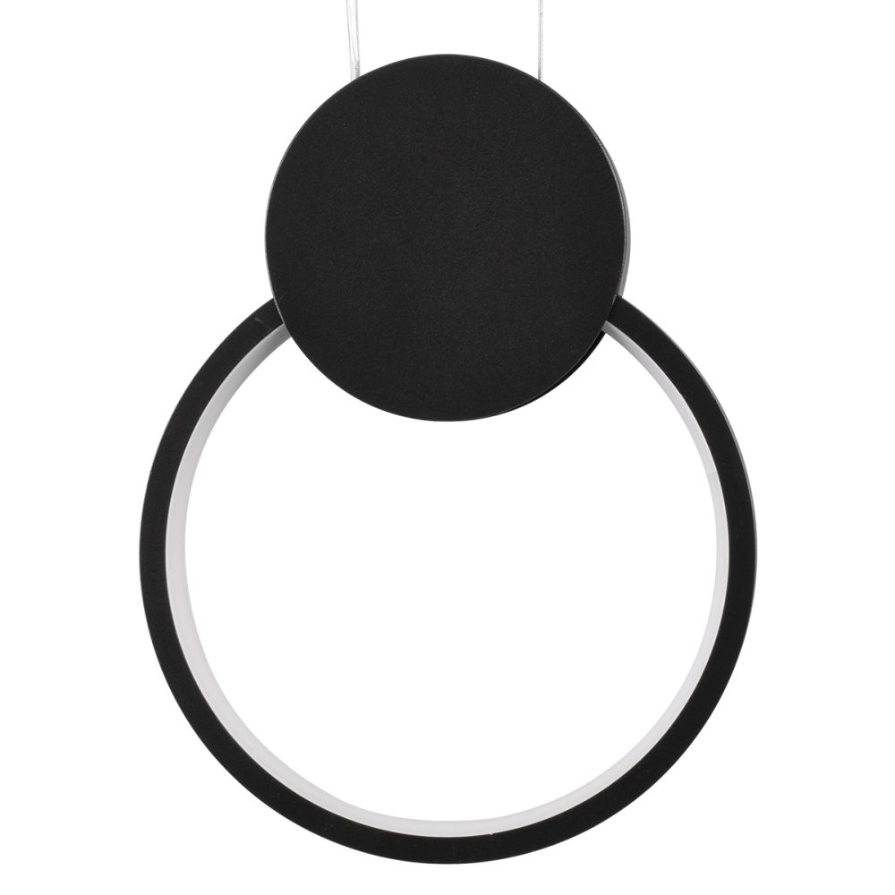 GLOBOSTAR® CYCLOS 61073 Μοντέρνο Κρεμαστό Φωτιστικό Οροφής LED 9W 1080lm 300° AC 220-240V IP20 Ρυθμιζόμενο Λευκό CCT με On/Off 2700K/4500K/6000K - Lumileds SMD Chip - Μαύρο Ματ - Μ21 x Π2.3 x Υ26.5cm - 3 Χρόνια Εγγύηση