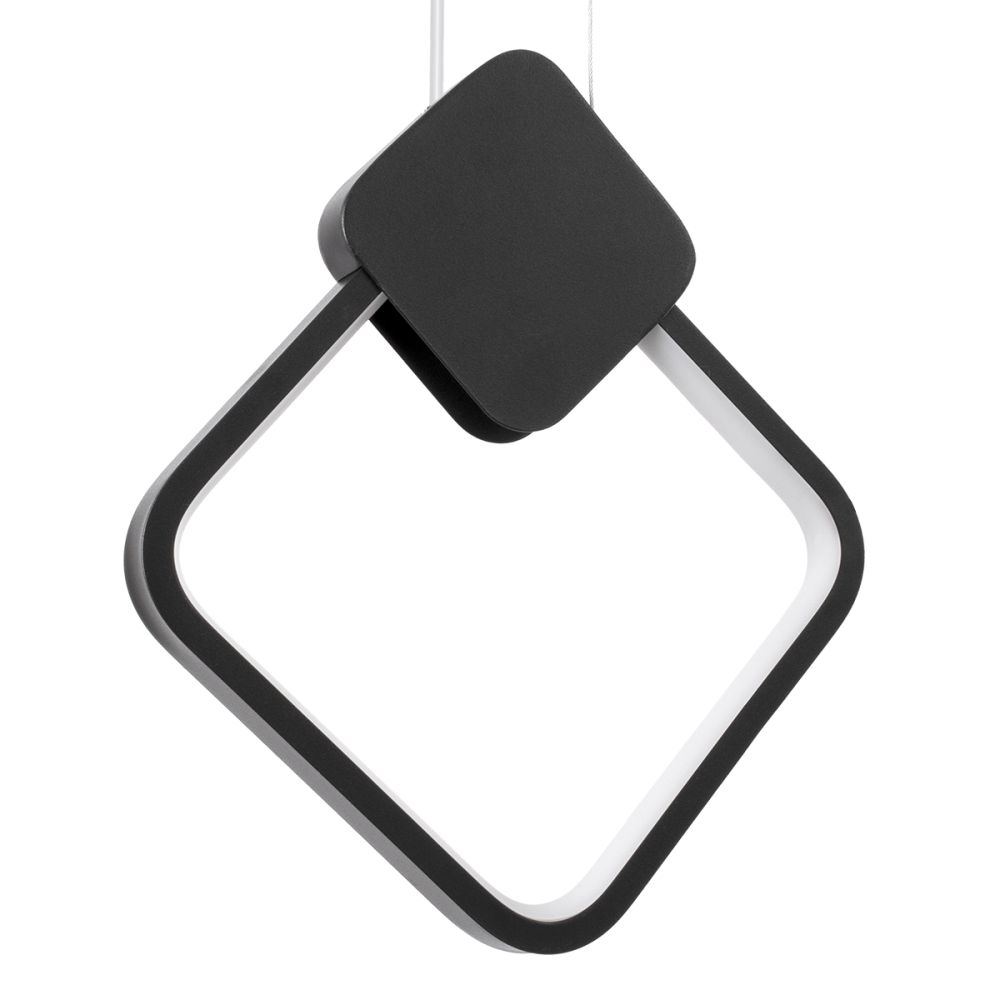 GLOBOSTAR® MARY 61082 Μοντέρνο Κρεμαστό Φωτιστικό Οροφής LED 12W 1440lm 300° AC 220-240V IP20 Ρυθμιζόμενο Λευκό CCT με On/Off 2700K/4500K/6000K - Lumileds SMD Chip - Μαύρο - Μ20 x Π2.3 x Υ28.5cm - 3 Χρόνια Εγγύηση