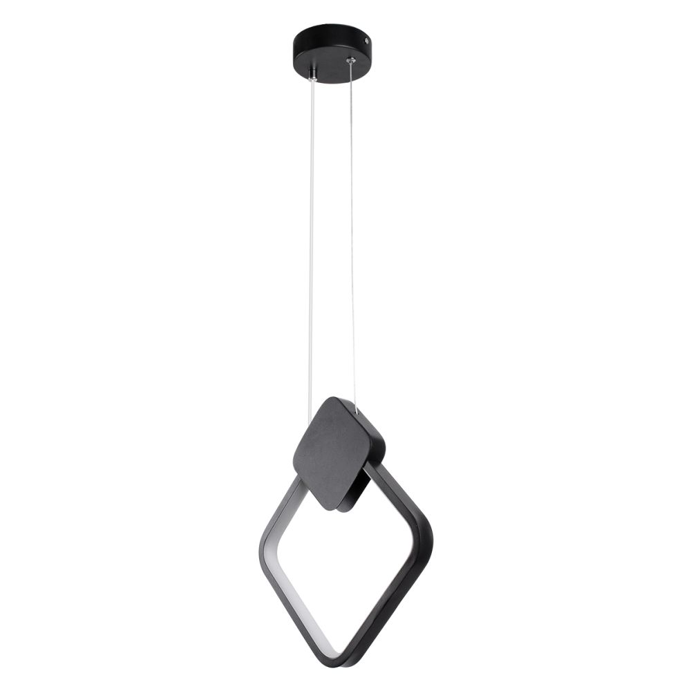 GLOBOSTAR® MARY 61082 Μοντέρνο Κρεμαστό Φωτιστικό Οροφής LED 12W 1440lm 300° AC 220-240V IP20 Ρυθμιζόμενο Λευκό CCT με On/Off 2700K/4500K/6000K - Lumileds SMD Chip - Μαύρο - Μ20 x Π2.3 x Υ28.5cm - 3 Χρόνια Εγγύηση