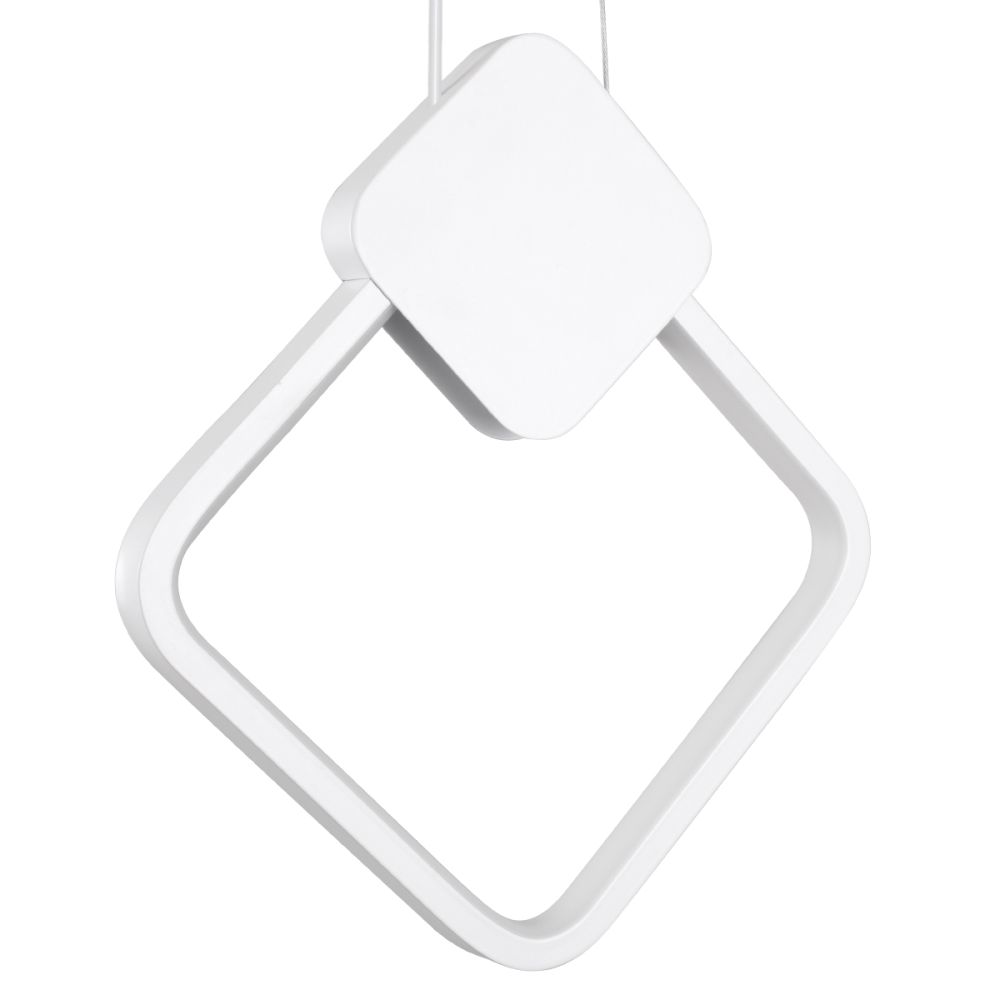 GLOBOSTAR® MARY 61083 Μοντέρνο Κρεμαστό Φωτιστικό Οροφής LED 12W 1440lm 300° AC 220-240V IP20 Ρυθμιζόμενο Λευκό CCT με On/Off 2700K/4500K/6000K - Lumileds SMD Chip - Λευκό - Μ20 x Π2.3 x Υ28.5cm - 3 Χρόνια Εγγύηση