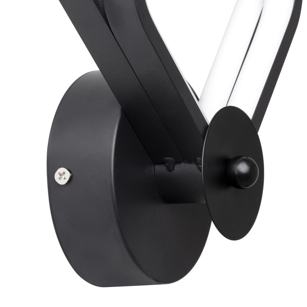GLOBOSTAR® ANNA 61085 Μοντέρνο Φωτιστικό Τοίχου - Απλίκα LED 15W 1800lm 300° AC 220-240V IP20 Ρυθμιζόμενο Λευκό CCT με On/Off 2700K/4500K/6000K - Lumileds SMD Chip - Μαύρο Ματ - Μ25 x Π8 x Υ30cm - 3 Χρόνια Εγγύηση