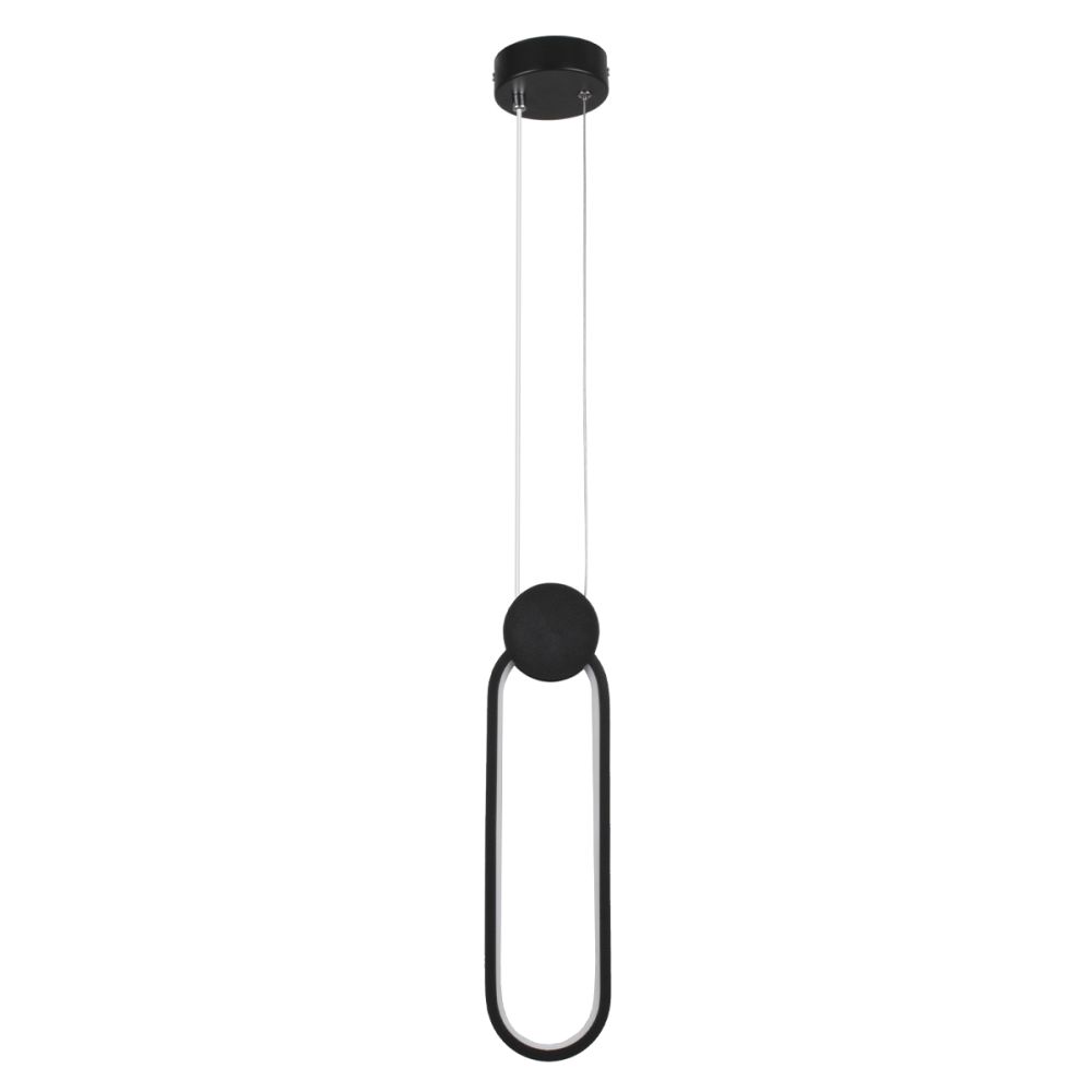 GLOBOSTAR® ILDI 61088 Μοντέρνο Κρεμαστό Φωτιστικό Οροφής LED 12W 1200lm 300° AC 220-240V IP20 Ρυθμιζόμενο Λευκό CCT με On/Off 2700K/4500K/6000K - Lumileds SMD Chip - Μαύρο Ματ - Μ10 x Π2.3 x Υ38cm - 3 Χρόνια Εγγύηση