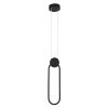 GLOBOSTAR® ILDI 61088 Μοντέρνο Κρεμαστό Φωτιστικό Οροφής LED 12W 1200lm 300° AC 220-240V IP20 Ρυθμιζόμενο Λευκό CCT με On/Off 2700K/4500K/6000K - Lumileds SMD Chip - Μαύρο Ματ - Μ10 x Π2.3 x Υ38cm - 3 Χρόνια Εγγύηση