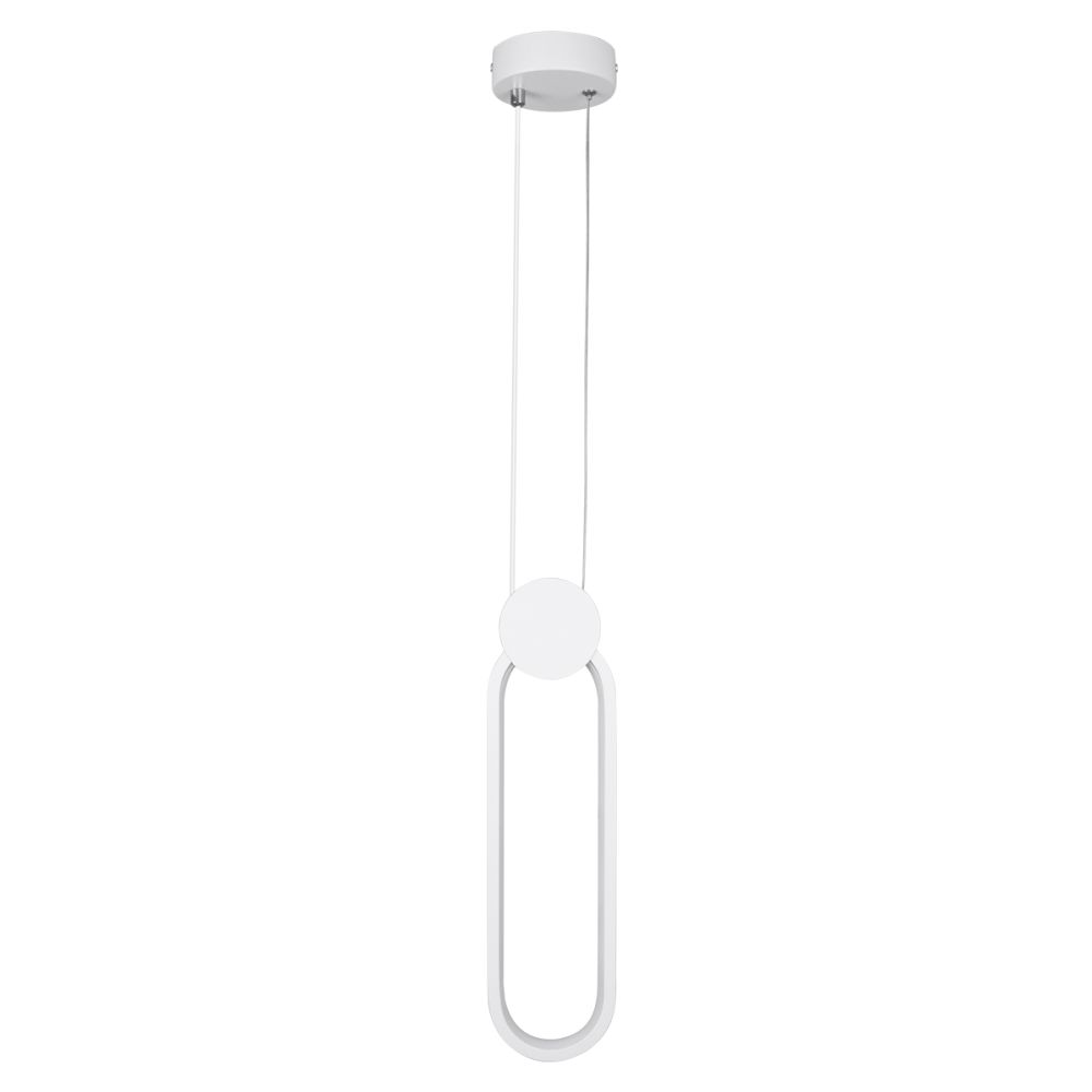GLOBOSTAR® ILDI 61089 Μοντέρνο Κρεμαστό Φωτιστικό Οροφής LED 12W 1440lm 300° AC 220-240V IP20 Ρυθμιζόμενο Λευκό CCT με On/Off 2700K/4500K/6000K - Lumileds SMD Chip - Λευκό Ματ - Μ10 x Π2.3 x Υ38cm - 3 Χρόνια Εγγύηση