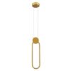 GLOBOSTAR® ILDI 61090 Μοντέρνο Κρεμαστό Φωτιστικό Οροφής LED 12W 1440lm 300° AC 220-240V IP20 Ρυθμιζόμενο Λευκό CCT με On/Off 2700K/4500K/6000K - Lumileds SMD Chip - Χρυσό Βούρτσας - Μ10 x Π2.3 x Υ38cm - 3 Χρόνια Εγγύηση