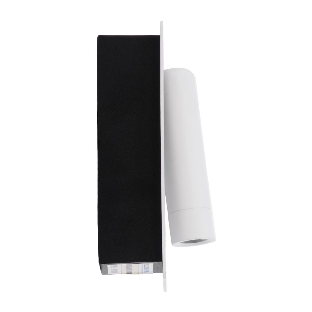 GLOBOSTAR® MANHATTAN 61098 Μοντέρνο Φωτιστικό Τοίχου - Απλίκα Ξενοδοχείου Reading Light LED 3W 405lm 36° AC 220-240V IP20 Φυσικό Λευκό 4500K - Bridgelux COB Chip & TÜV SÜD Driver - Λευκό - Μ7 x Π7 x Υ17cm - 3 Χρόνια Εγγύηση