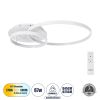 GLOBOSTAR® NEMESIS 61106 Μοντέρνο Φωτιστικό Οροφής LED 67W 6700lm 360° AC 220-240V IP20 Ρυθμιζόμενο Λευκό CCT με Χειριστήριο από 2700K έως 6000K Dimmable - Lumileds SMD Chip - Λευκό Ματ - Μ84 x Π45 x Υ13cm - 3 Χρόνια Εγγύηση
