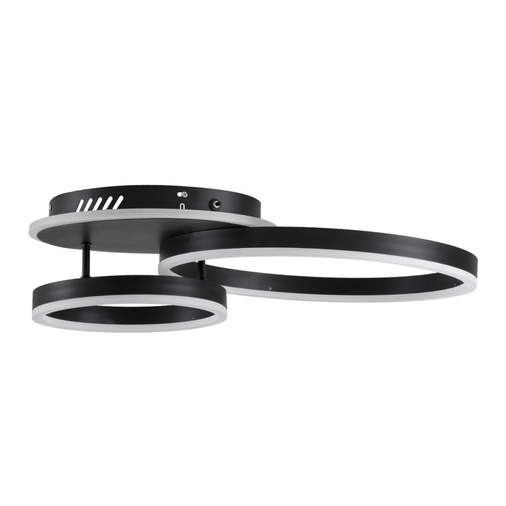 GLOBOSTAR® VENOM 61120 Μοντέρνο Φωτιστικό Οροφής LED 67W 8107lm 360° AC 220-240V IP20 Ρυθμιζόμενο Λευκό CCT με Χειριστήριο από 2700K έως 6000K Dimmable - Lumileds SMD Chip - Μαύρο Ματ - Μ60 x Π40 x Υ12.5cm - 3 Χρόνια Εγγύηση