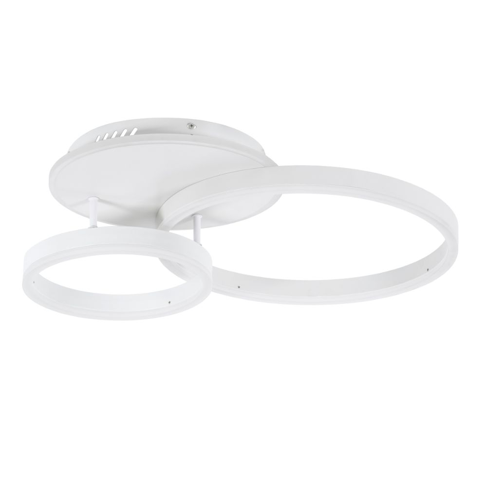 GLOBOSTAR® VENOM 61121 Μοντέρνο Φωτιστικό Οροφής LED 67W 8107lm 360° AC 220-240V IP20 Ρυθμιζόμενο Λευκό CCT με Χειριστήριο από 2700K έως 6000K Dimmable - Lumileds SMD Chip - Λευκό Ματ - Μ60 x Π40 x Υ12.5cm - 3 Χρόνια Εγγύηση