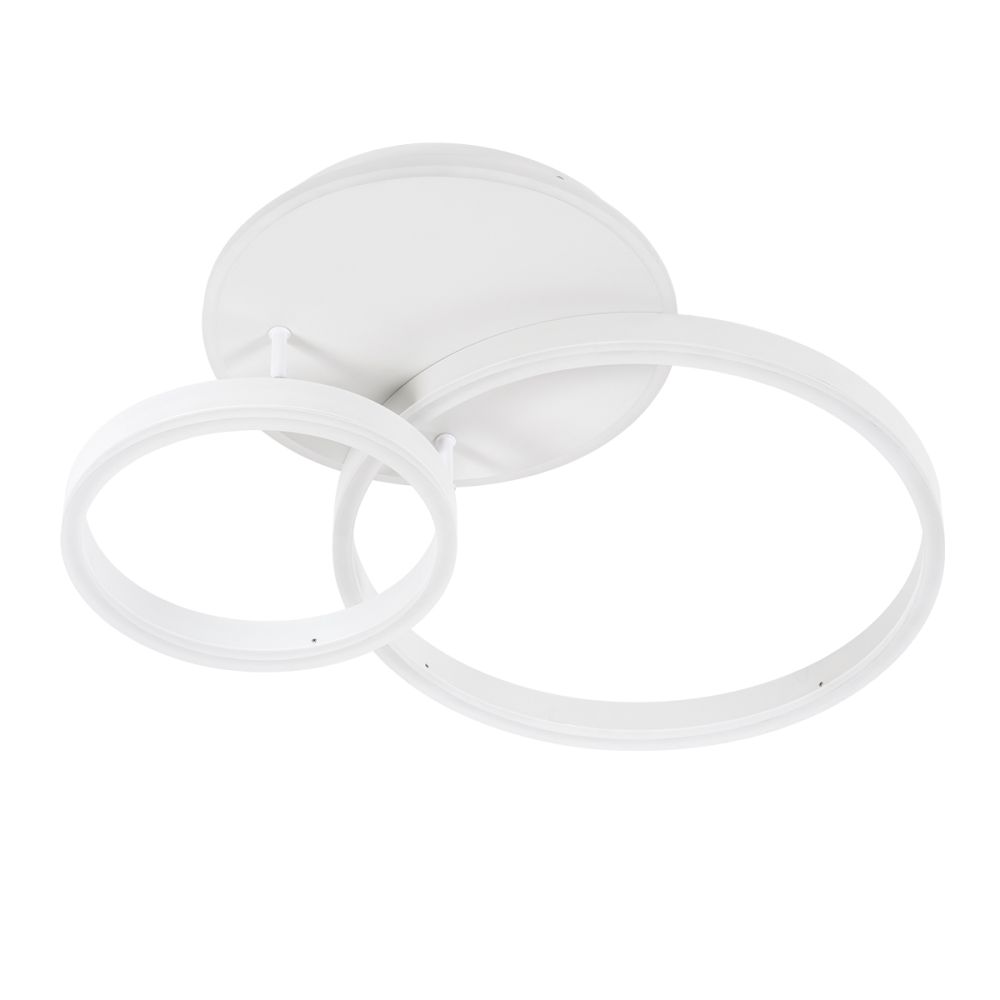 GLOBOSTAR® VENOM 61121 Μοντέρνο Φωτιστικό Οροφής LED 67W 8107lm 360° AC 220-240V IP20 Ρυθμιζόμενο Λευκό CCT με Χειριστήριο από 2700K έως 6000K Dimmable - Lumileds SMD Chip - Λευκό Ματ - Μ60 x Π40 x Υ12.5cm - 3 Χρόνια Εγγύηση