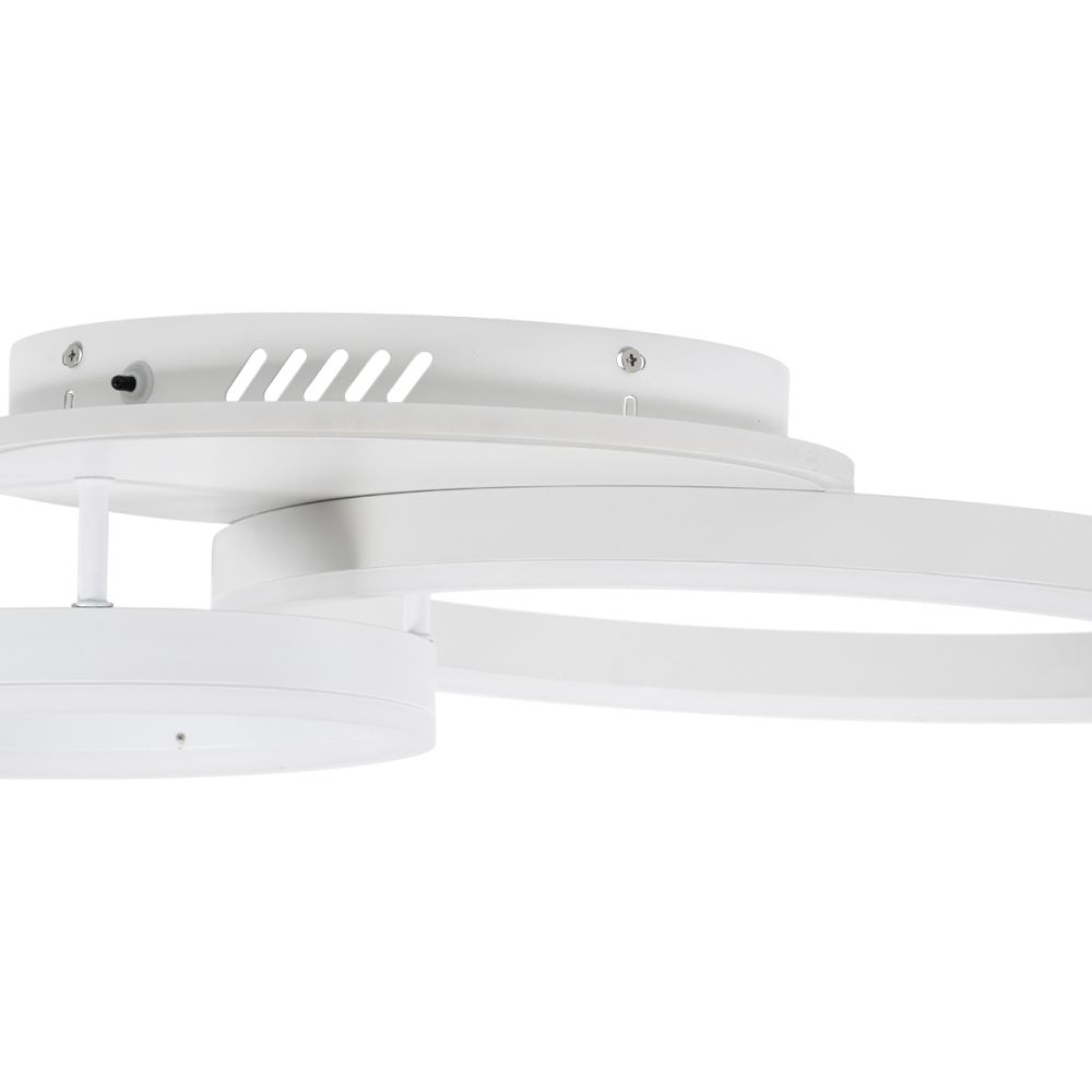 GLOBOSTAR® VENOM 61121 Μοντέρνο Φωτιστικό Οροφής LED 67W 8107lm 360° AC 220-240V IP20 Ρυθμιζόμενο Λευκό CCT με Χειριστήριο από 2700K έως 6000K Dimmable - Lumileds SMD Chip - Λευκό Ματ - Μ60 x Π40 x Υ12.5cm - 3 Χρόνια Εγγύηση