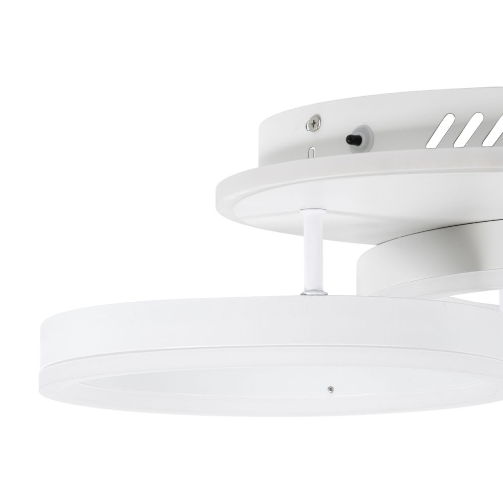 GLOBOSTAR® VENOM 61121 Μοντέρνο Φωτιστικό Οροφής LED 67W 8107lm 360° AC 220-240V IP20 Ρυθμιζόμενο Λευκό CCT με Χειριστήριο από 2700K έως 6000K Dimmable - Lumileds SMD Chip - Λευκό Ματ - Μ60 x Π40 x Υ12.5cm - 3 Χρόνια Εγγύηση