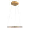 GLOBOSTAR® DIAMOND 61129 Μοντέρνο Κρεμαστό Φωτιστικό Οροφής LED 30W 3513lm 360° AC 220-240V IP20 Ρυθμιζόμενο Λευκό CCT με Χειριστήριο από 2700K έως 6000K Dimmable - Lumileds SMD Chip - Χρυσό Βούρτσας - Μ40 x Π40 x Υ3cm - 3 Χρόνια Εγγύηση