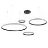 GLOBOSTAR® DIAMOND TETRA 61148 Μοντέρνο Κρεμαστό Φωτιστικό Οροφής LED 150W 18379lm 360° AC 220-240V IP20 Ρυθμιζόμενο Λευκό CCT με Χειριστήριο από 2700K έως 6000K Dimmable - Lumileds SMD Chip - Μαύρο Ματ - Μ150 x Π150 x Υ120cm - 3 Χρόνια Εγγύηση