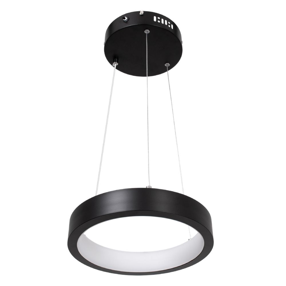 GLOBOSTAR® NEMESIS 61152 Μοντέρνο Κρεμαστό Φωτιστικό Οροφής LED 20W 2000lm 360° AC 220-240V IP20 Ρυθμιζόμενο Λευκό CCT με Χειριστήριο από 2700K έως 6000K Dimmable - Lumileds SMD Chip - Μαυρό Ματ - Μ25 x Π25 x Υ4cm - 3 Χρόνια Εγγύηση