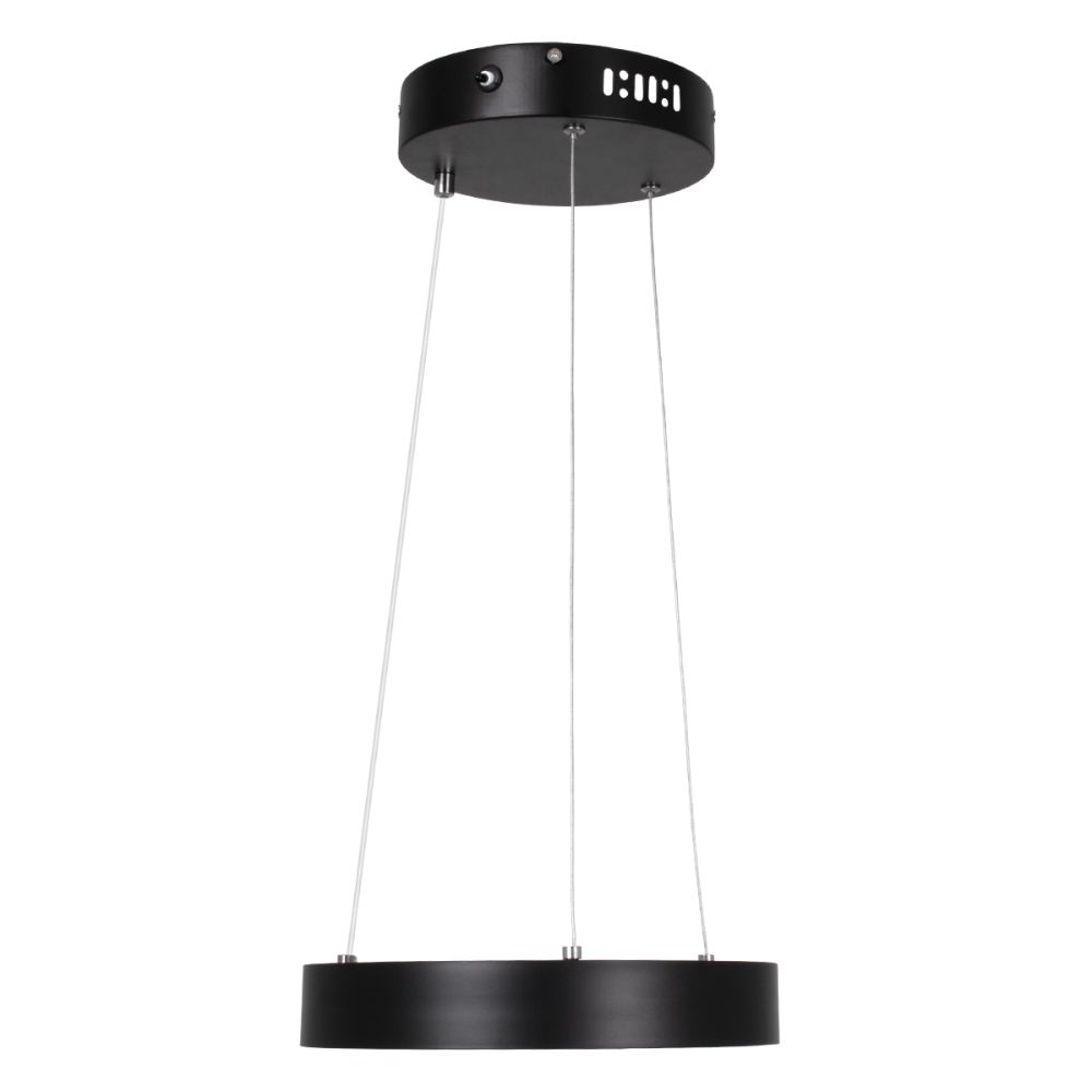 GLOBOSTAR® NEMESIS 61152 Μοντέρνο Κρεμαστό Φωτιστικό Οροφής LED 20W 2000lm 360° AC 220-240V IP20 Ρυθμιζόμενο Λευκό CCT με Χειριστήριο από 2700K έως 6000K Dimmable - Lumileds SMD Chip - Μαυρό Ματ - Μ25 x Π25 x Υ4cm - 3 Χρόνια Εγγύηση