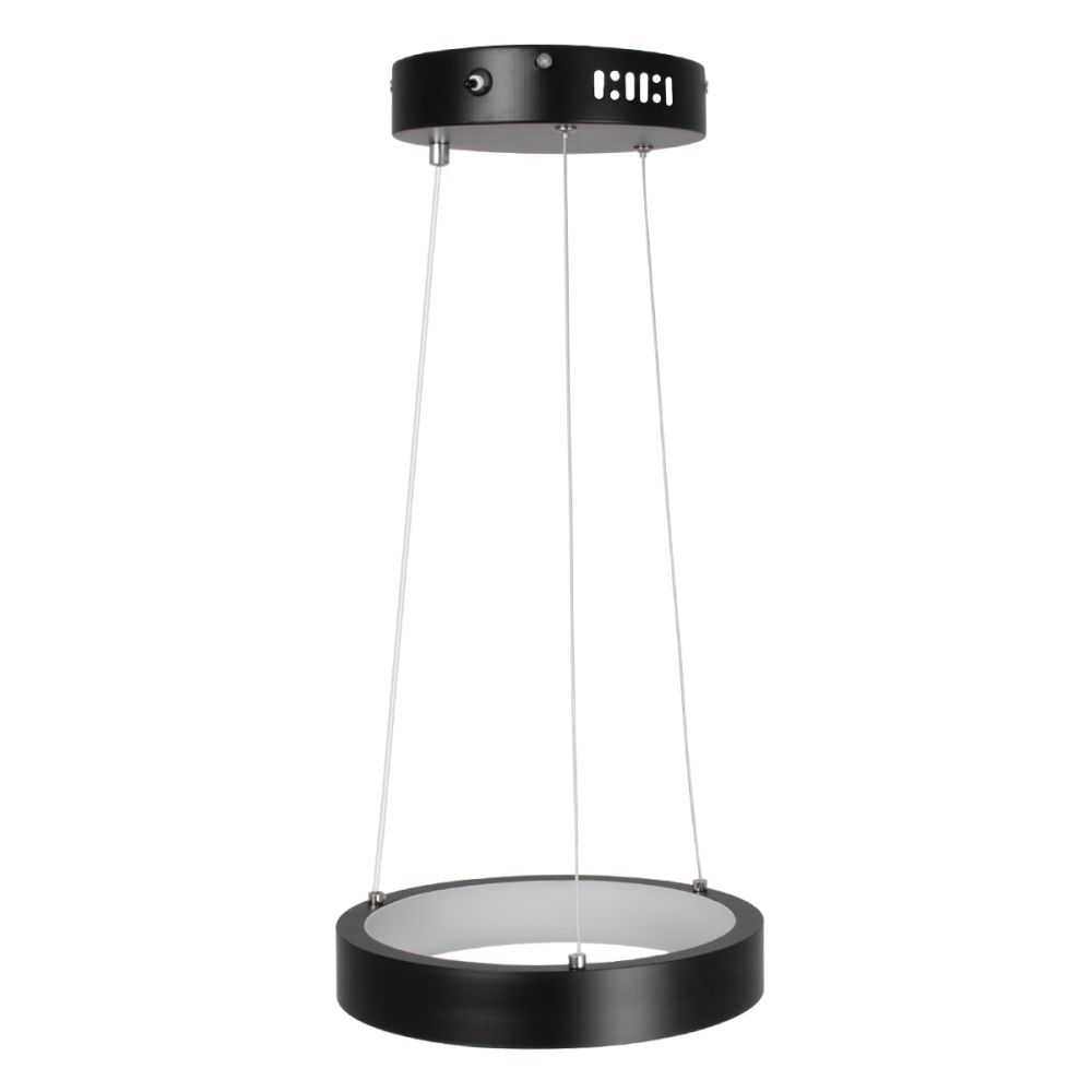 GLOBOSTAR® NEMESIS 61152 Μοντέρνο Κρεμαστό Φωτιστικό Οροφής LED 20W 2000lm 360° AC 220-240V IP20 Ρυθμιζόμενο Λευκό CCT με Χειριστήριο από 2700K έως 6000K Dimmable - Lumileds SMD Chip - Μαυρό Ματ - Μ25 x Π25 x Υ4cm - 3 Χρόνια Εγγύηση