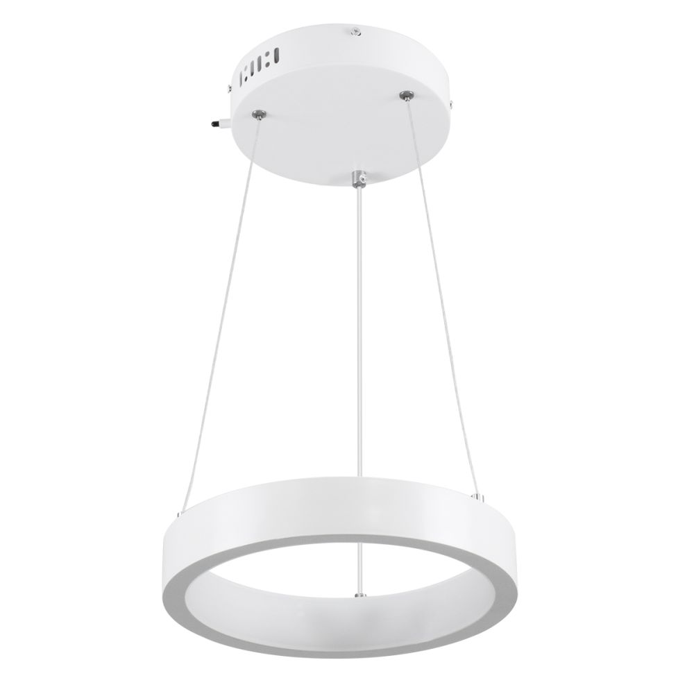 GLOBOSTAR® NEMESIS 61153 Μοντέρνο Κρεμαστό Φωτιστικό Οροφής LED 20W 2356lm 360° AC 220-240V IP20 Ρυθμιζόμενο Λευκό CCT με Χειριστήριο από 2700K έως 6000K Dimmable - Lumileds SMD Chip - Λευκό Ματ - Μ25 x Π25 x Υ4cm - 3 Χρόνια Εγγύηση